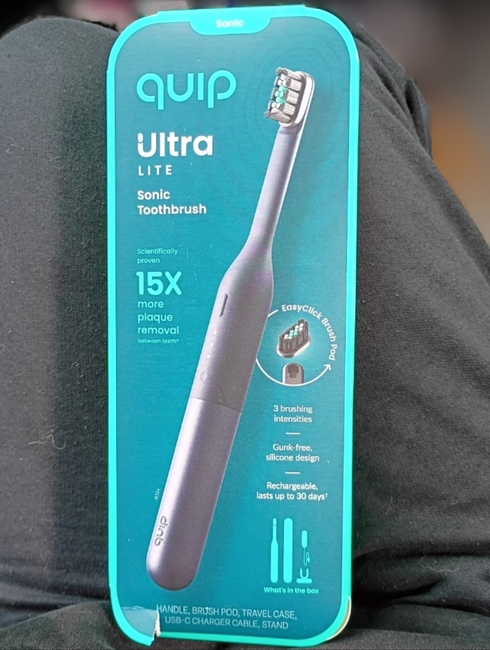 QUIP Ultra Lite Sonic Toothbrush (Dark Grey/Black) NWT